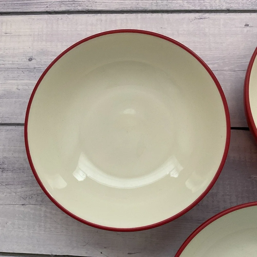 Noritake‎ Stoneware Colorware Cereal Bowls Set Of 3 Raspberry Red 8045